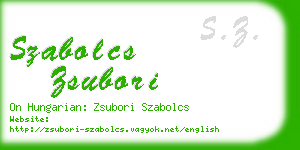 szabolcs zsubori business card